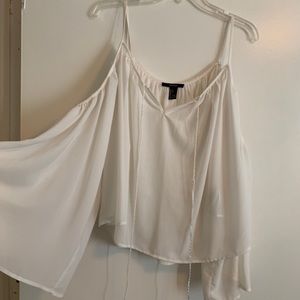 White off the shoulder wide armed top